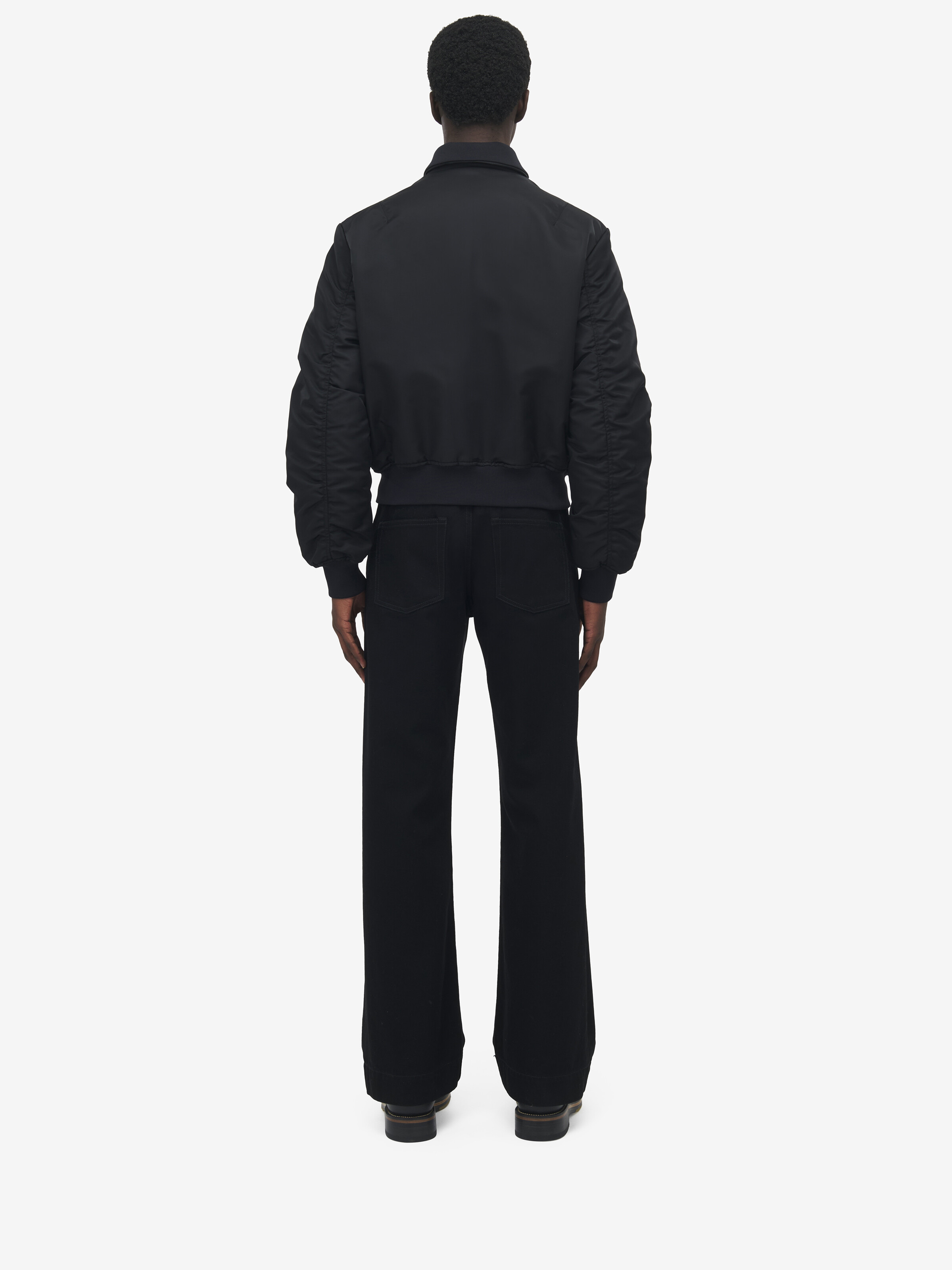 Zip Detail Cropped Bomber Jacket - 5