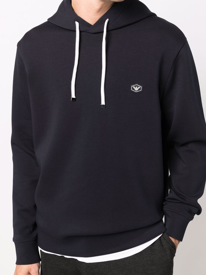 long-sleeved logo patch hoodie 5