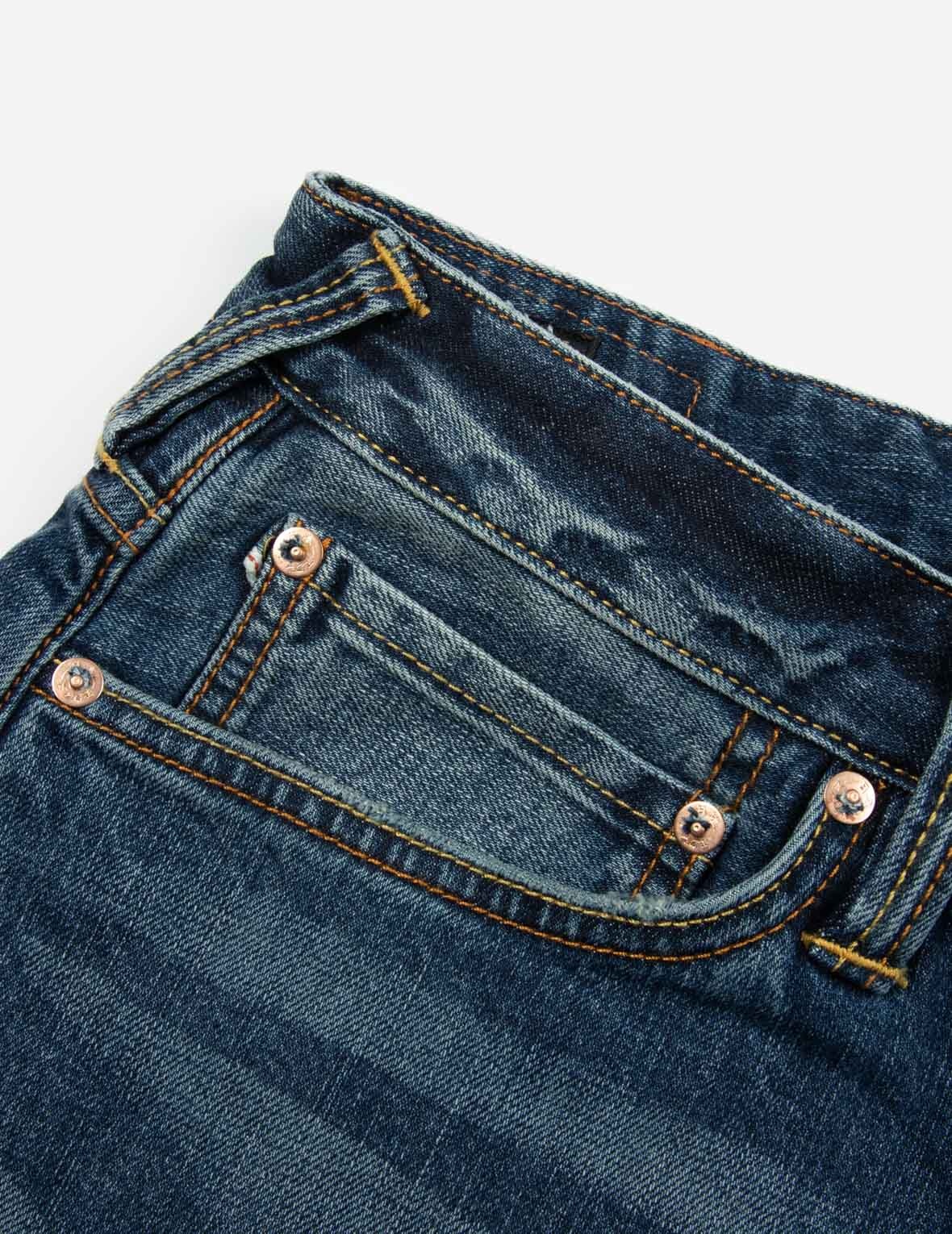 ECRU BRUSHSTROKE DAICOCK LOOSE FIT JEANS - 13