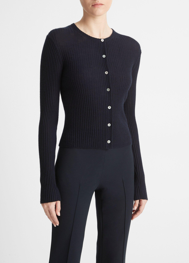 Vince Ribbed Cashmere-Silk Cardigan outlook
