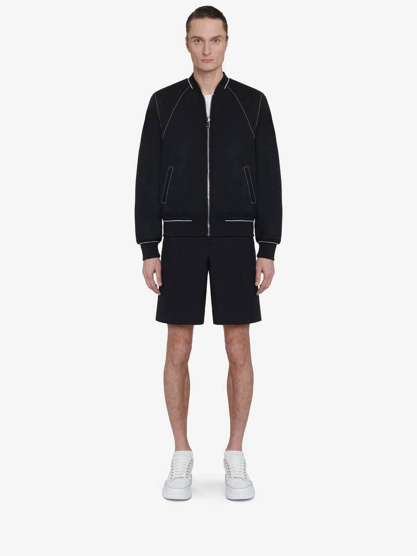Men's Reversible Harness Bomber Jacket in Black - 3
