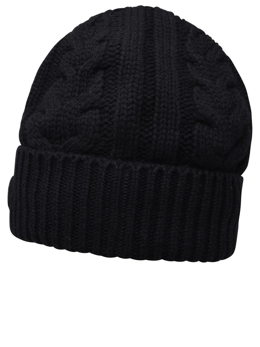 MONCLER BLACK CASHMERE CAP - 2