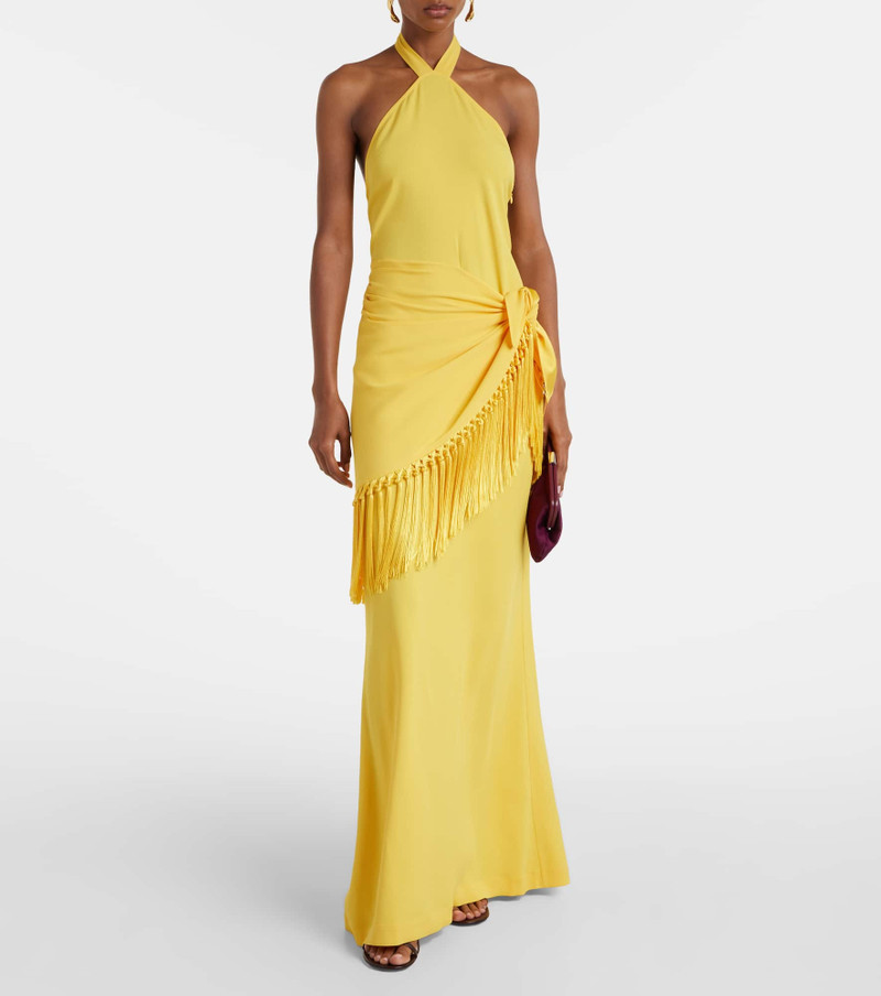 Taller Marmo Meteora open-back crêpe cady gown outlook