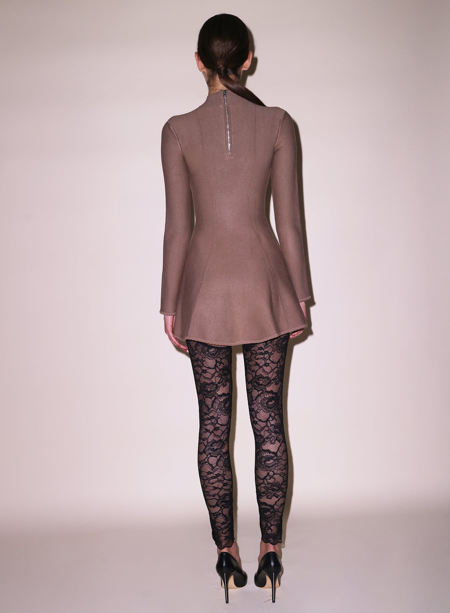 Long Sleeve Flared Corset Dress - 4