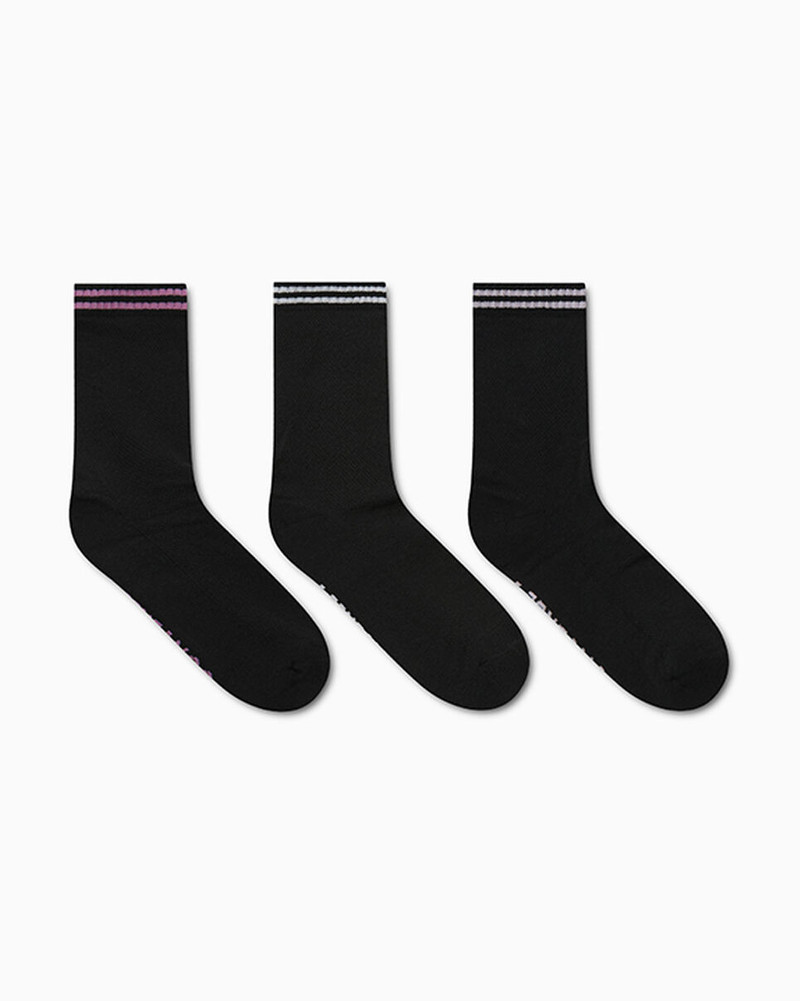 Converse 3-Pack Varsity Stripe Mesh Half-Crew Socks outlook