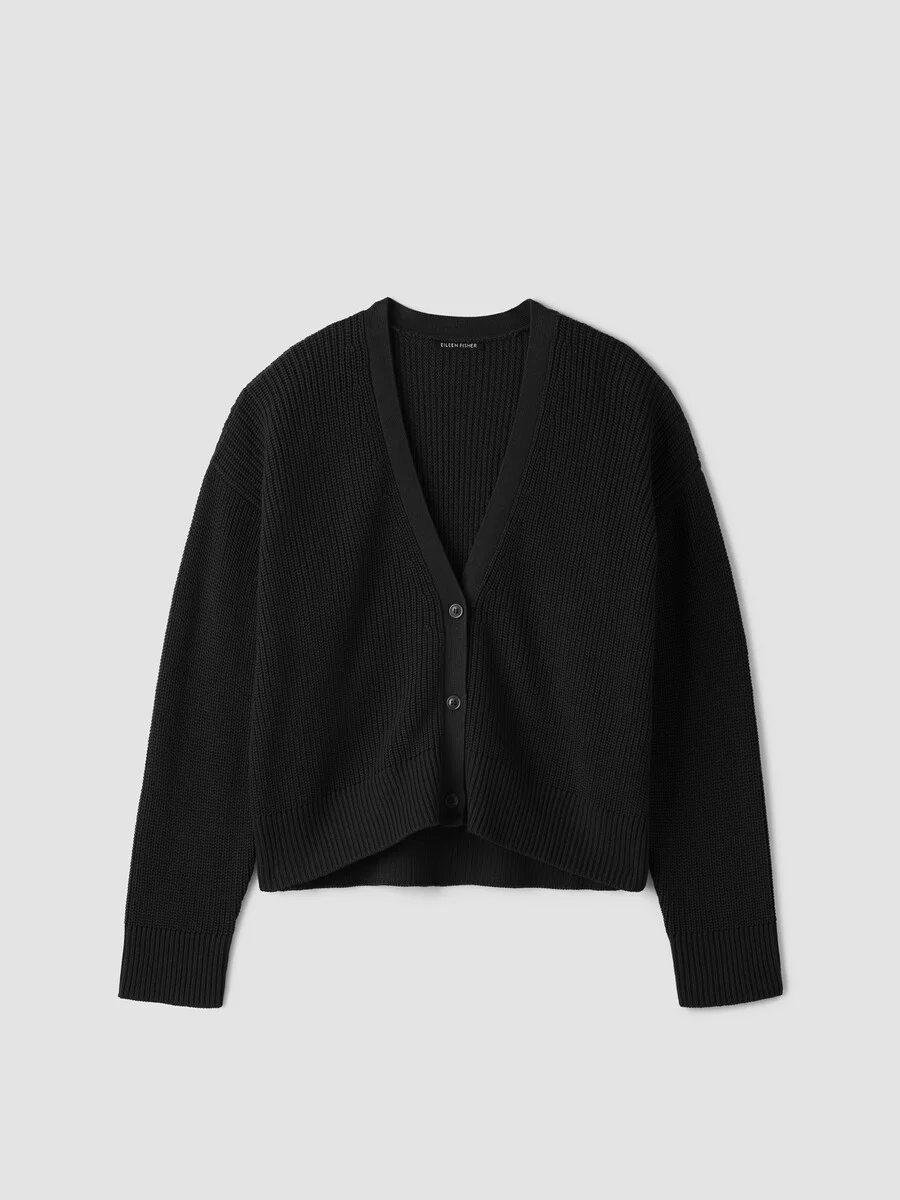 Peruvian Cotton Blend V-Neck Cardigan - 1