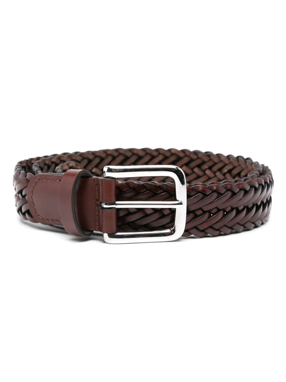 woven leather belt - 1