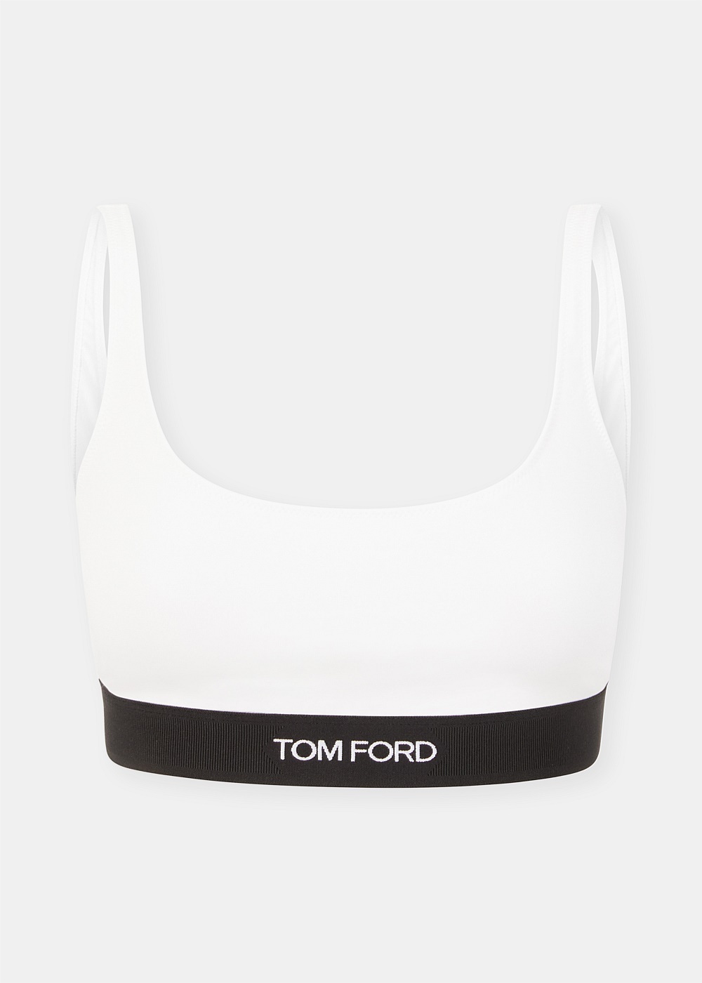 White Modal Signature Logo Bralette - 1