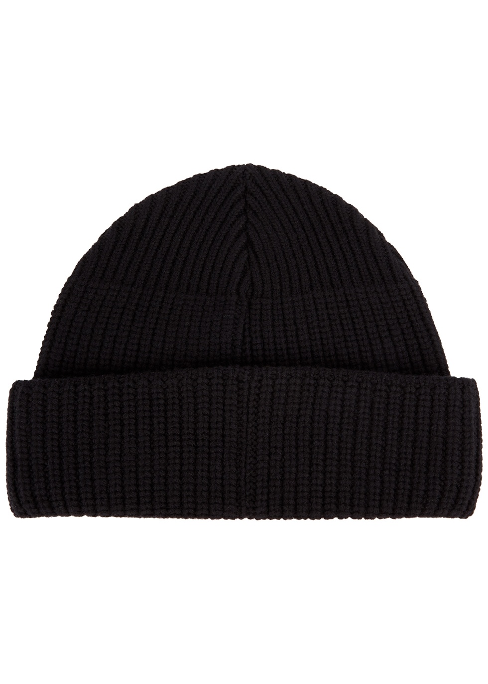 Black logo-embroidered wool beanie - 2