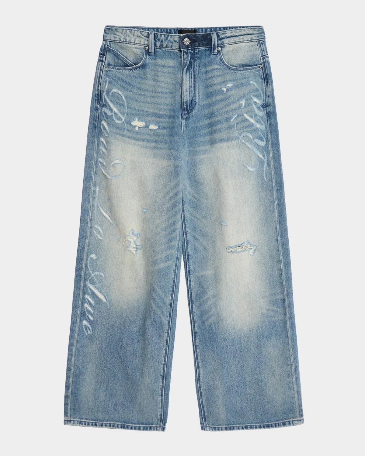 Men's Franco Lasered Wide-Leg Jeans - 1