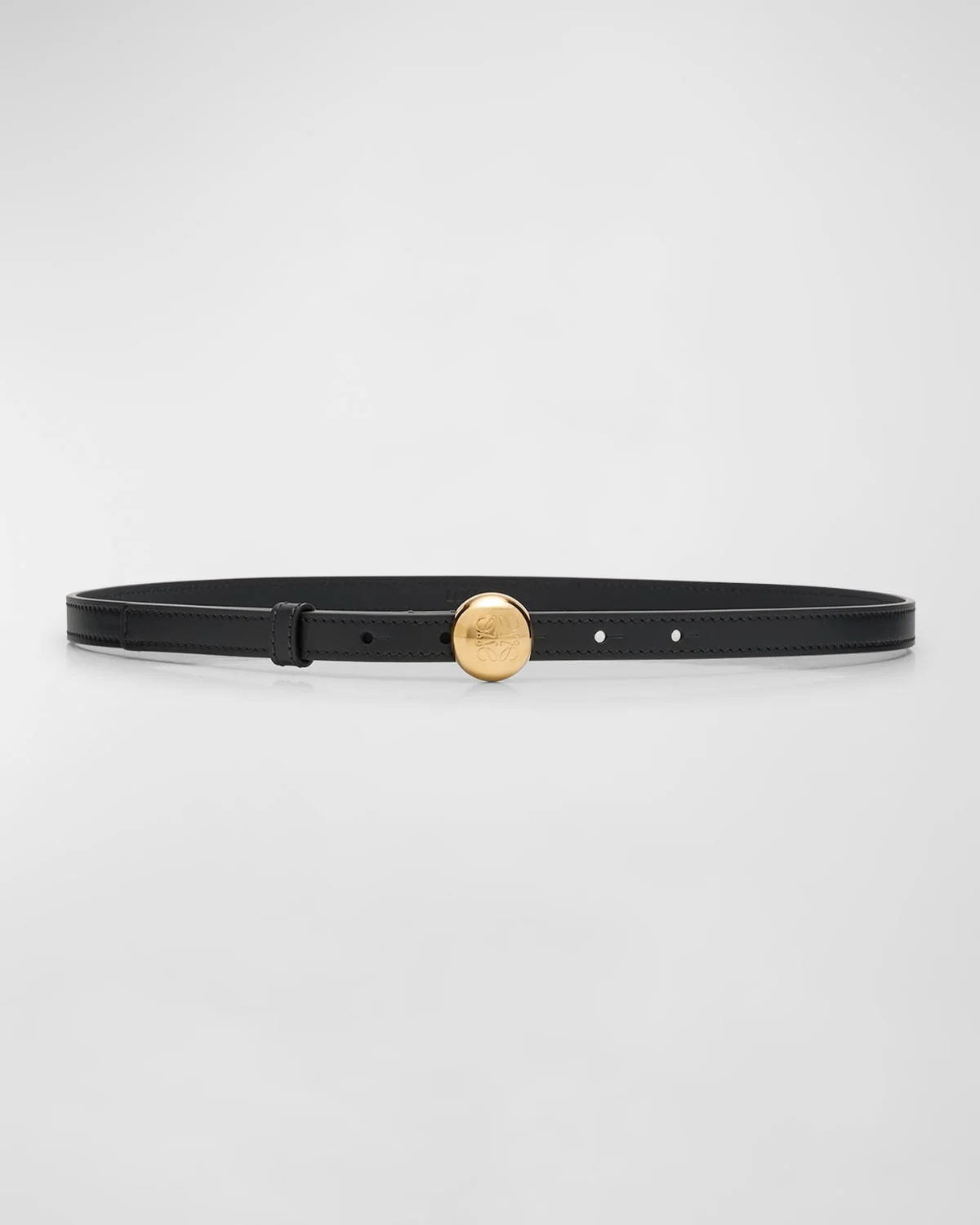 Smooth Leather Skinny Belt - 1