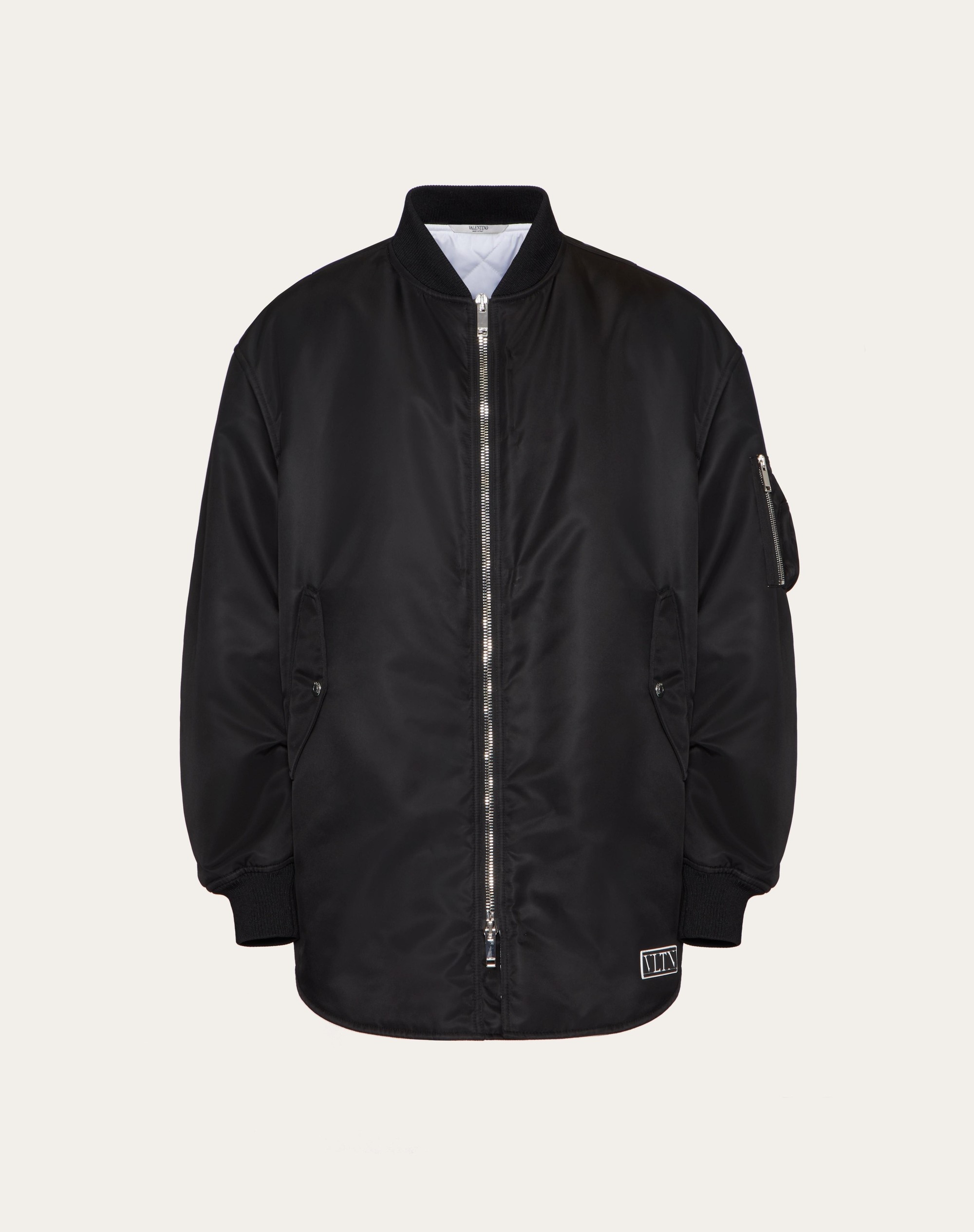 PADDED NYLON VLTN TAG BOMBER JACKET - 1