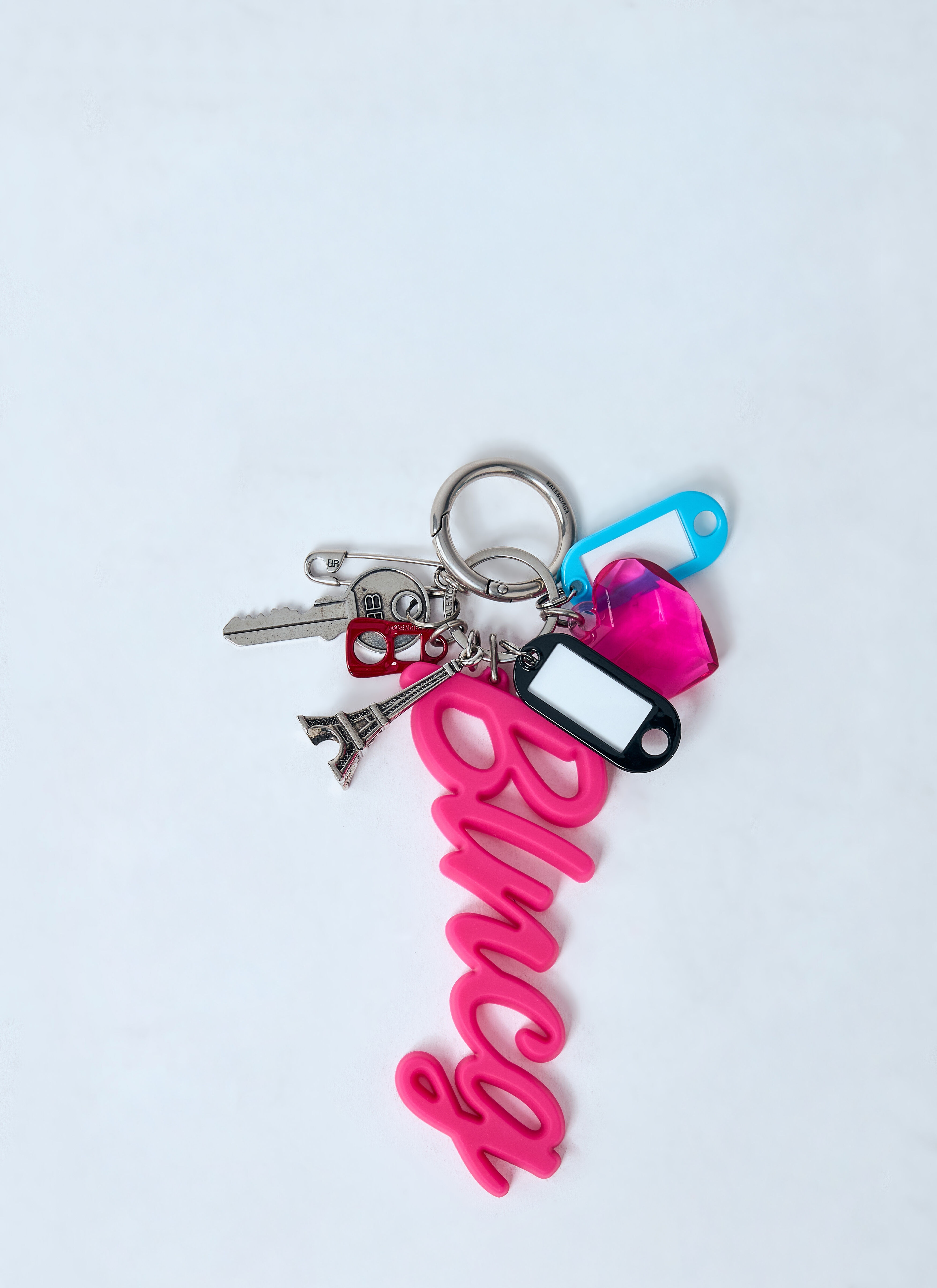 【BALENCIAGA】Charm Hourglass Soft Big Souvenirsキーホルダー Balenciaga Hourglass Big Souvenirs Chain | Pink | FARFETCH