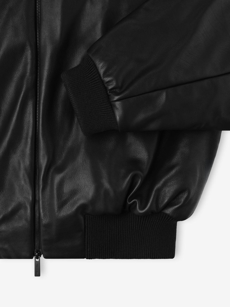 Fear of God Leather Hooded Bomber Jacket outlook