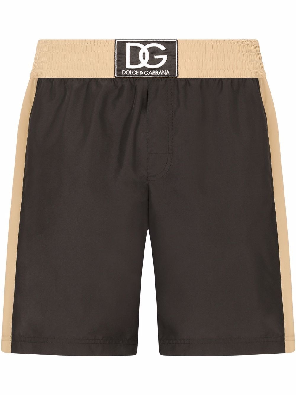 logo-patch colour-block swim shorts - 1