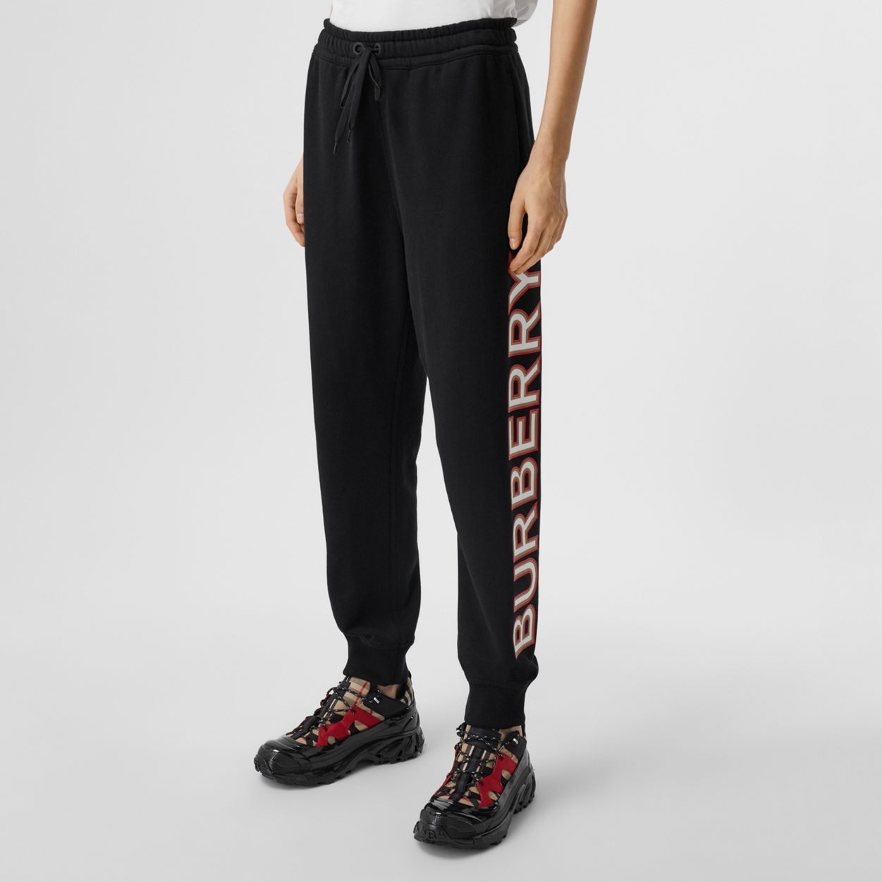 Logo Print Cotton Jogging Pants - 5