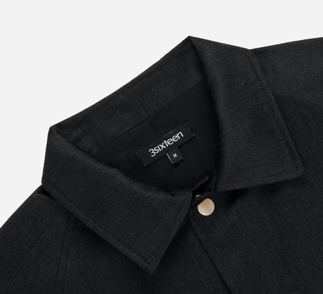 Coaches Jacket - Charcoal Wool - 3