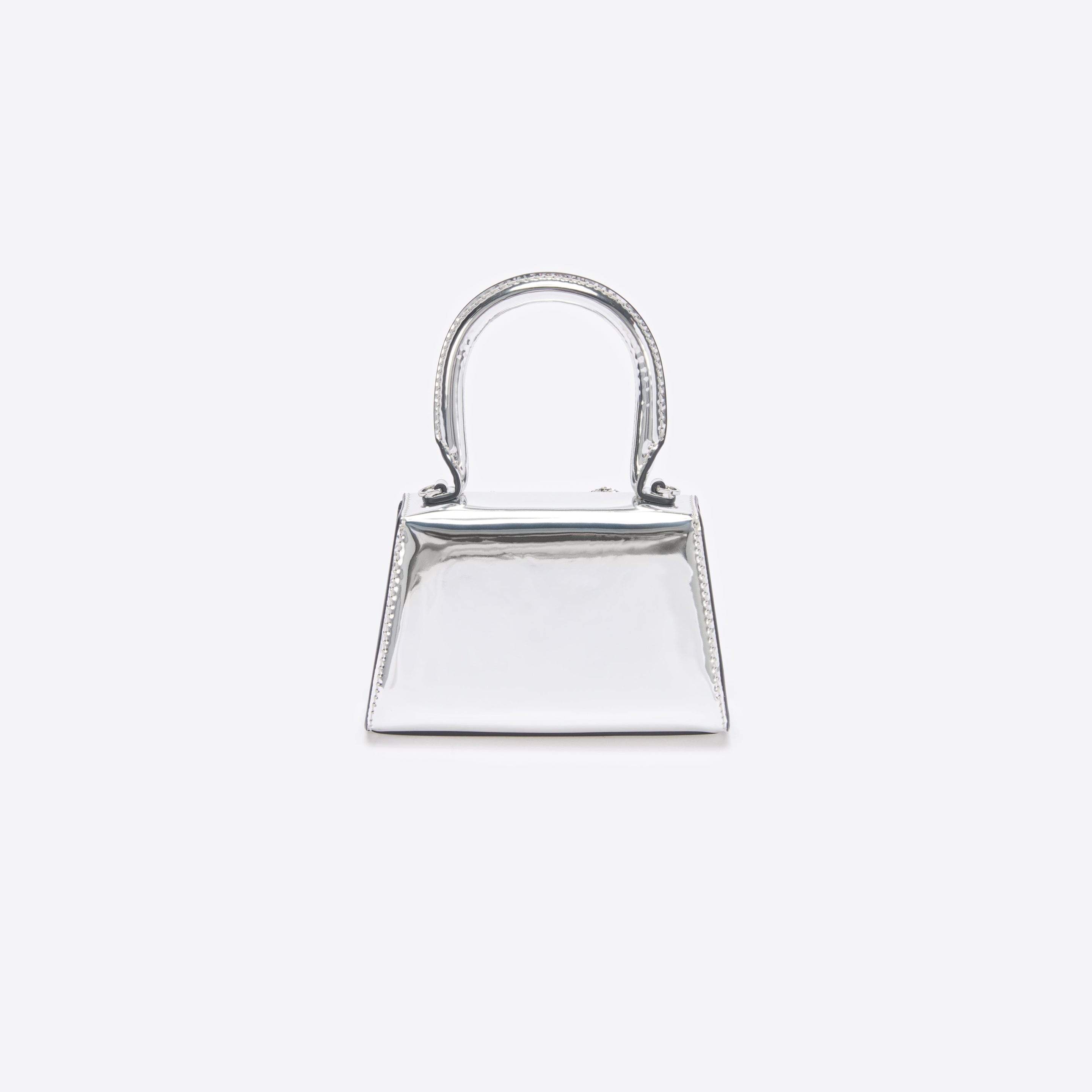 Silver Metallic Micro Embellished Bow Bag - 3