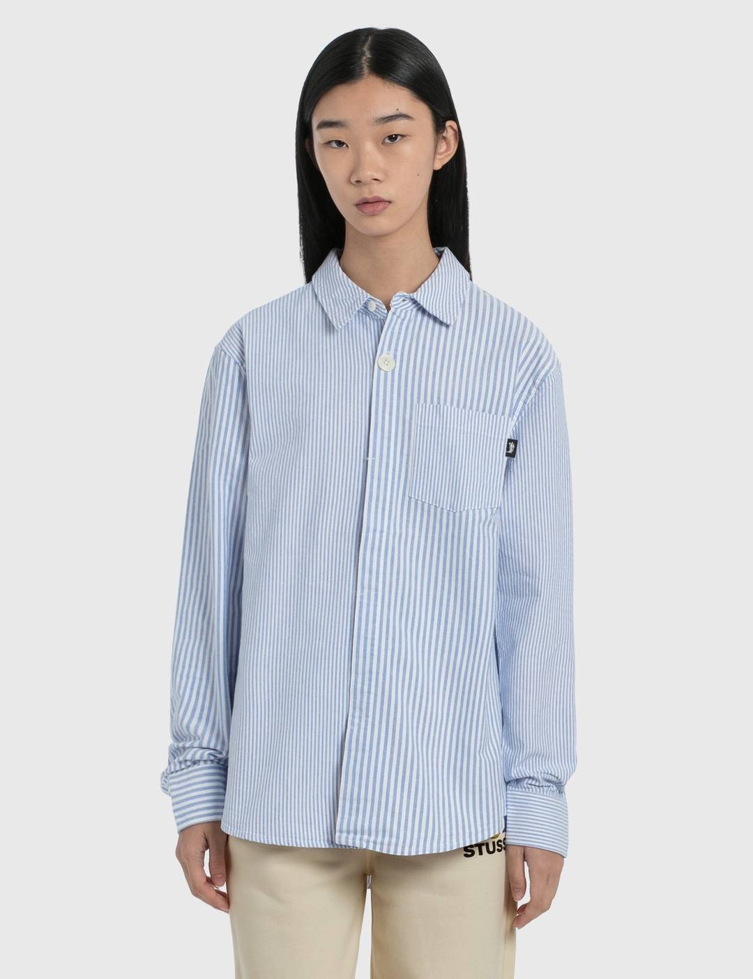 Big Button Oxford Long Sleeve Shirt - 1