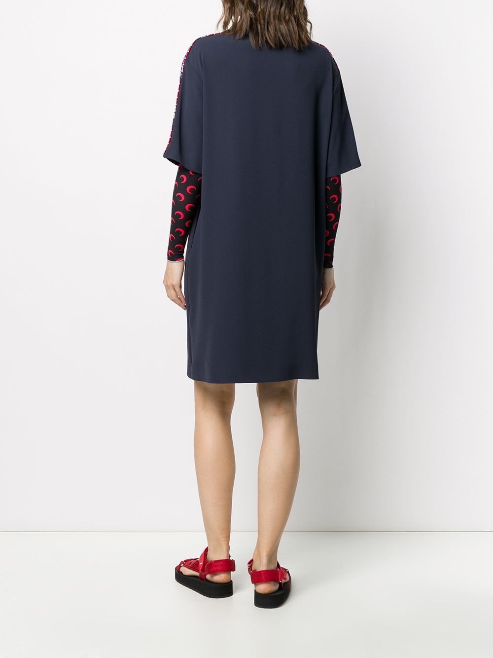 logo-embroidered shift dress - 4