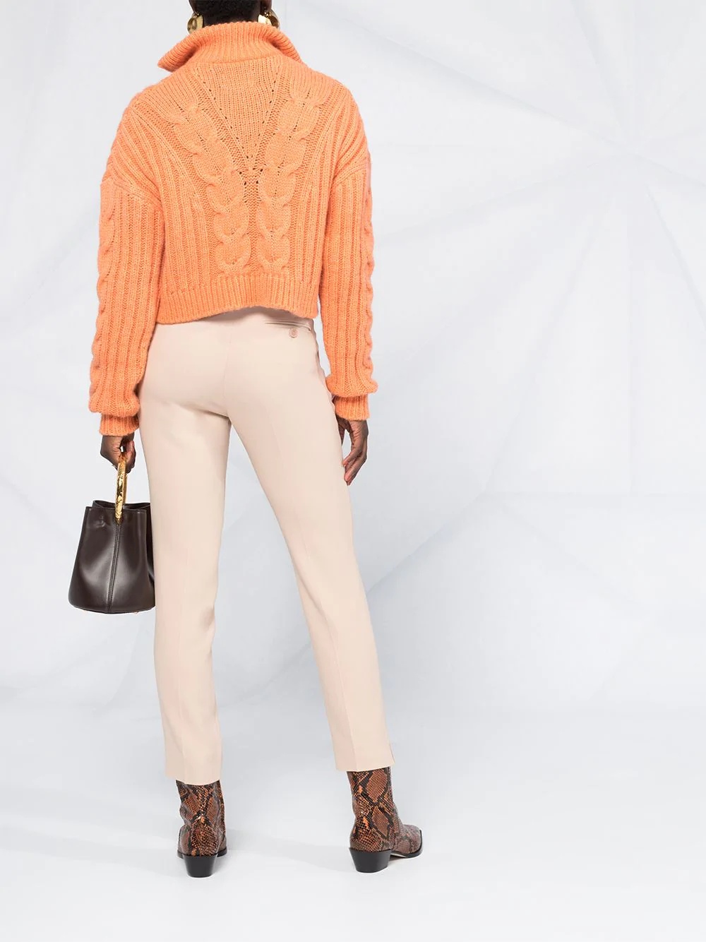 cropped slim-fit trousers - 4