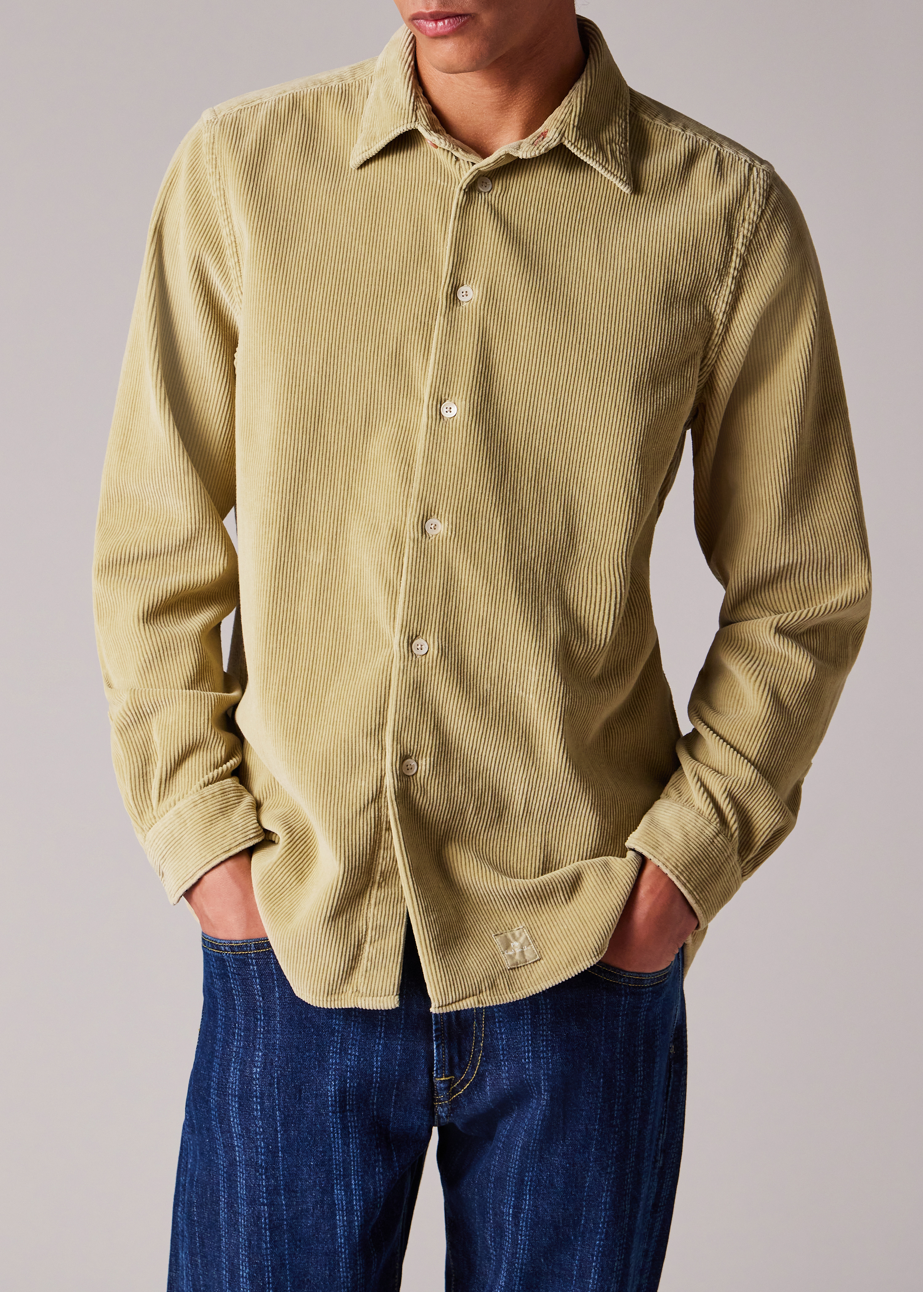 Washed Green Corduroy Shirt - 4