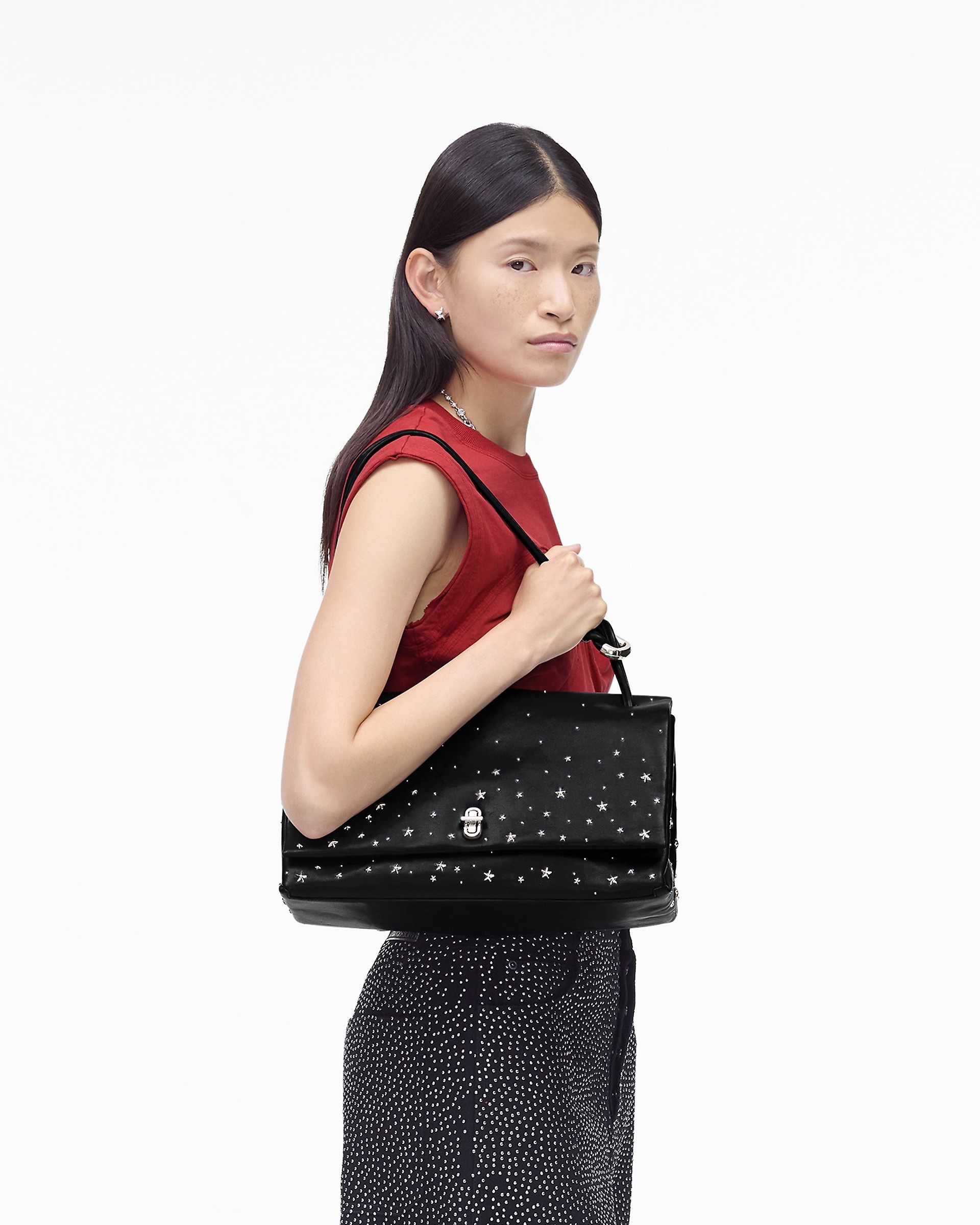 Marc Jacobs THE STAR-STUDDED LEATHER LARGE DUAL BAG | REVERSIBLE