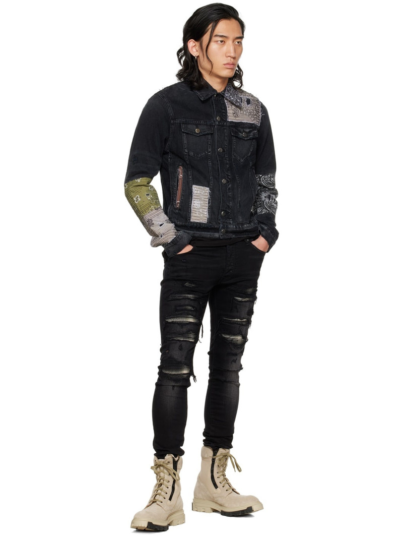AMIRI Black Bandana Art Patch Denim Jacket outlook