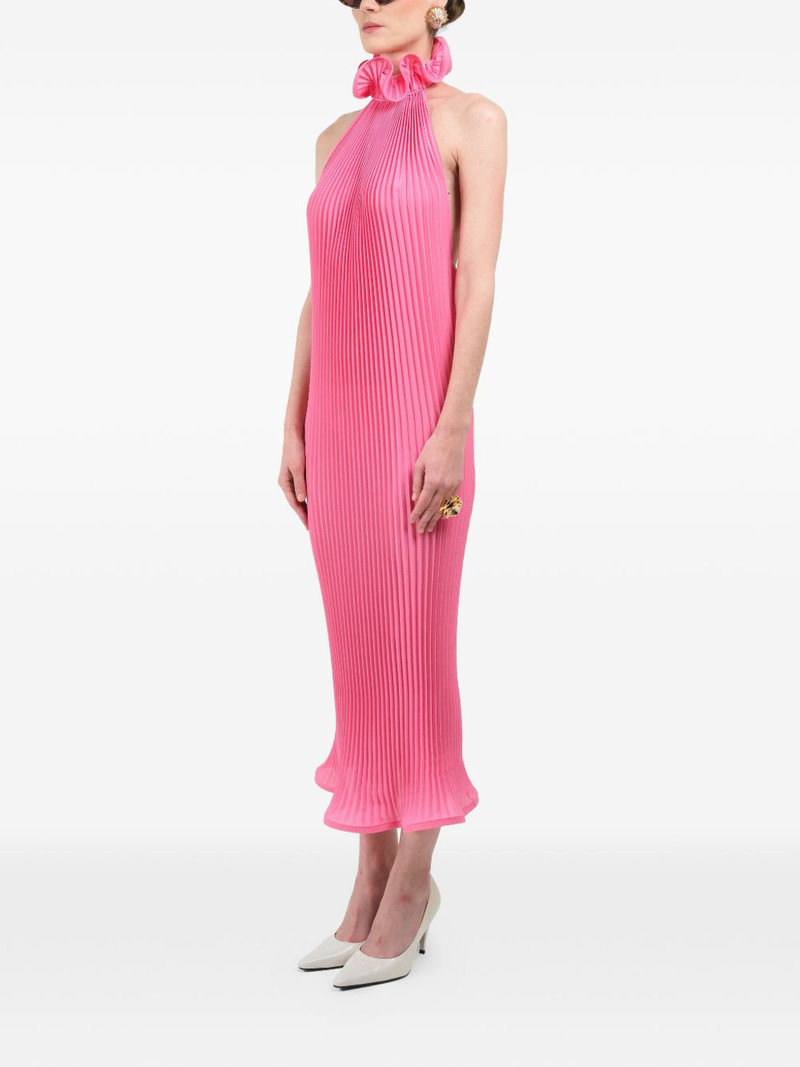 pleated turtleneck maxi dress 4