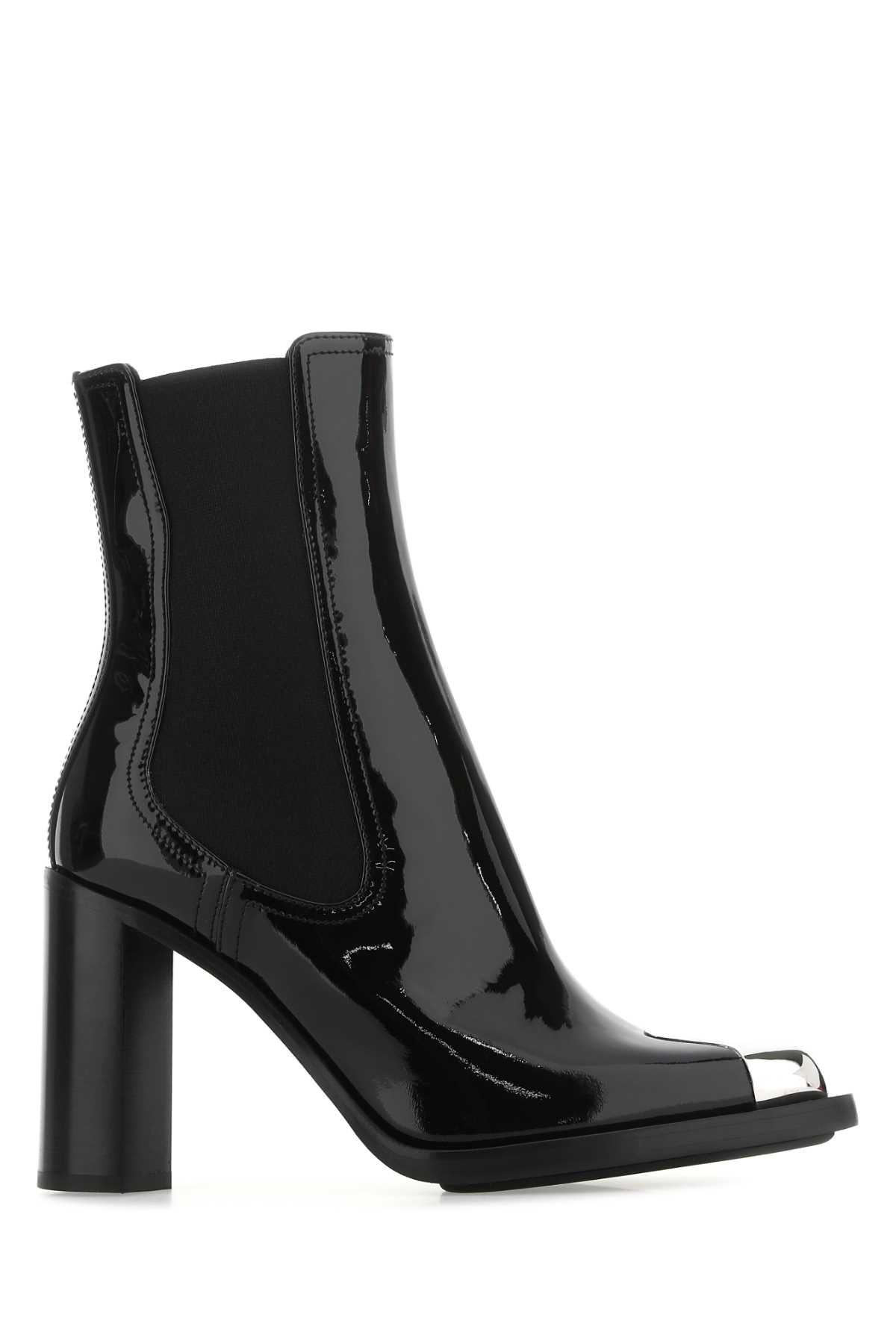 Alexander Mcqueen Women Black Leather Ankle Boots - 1