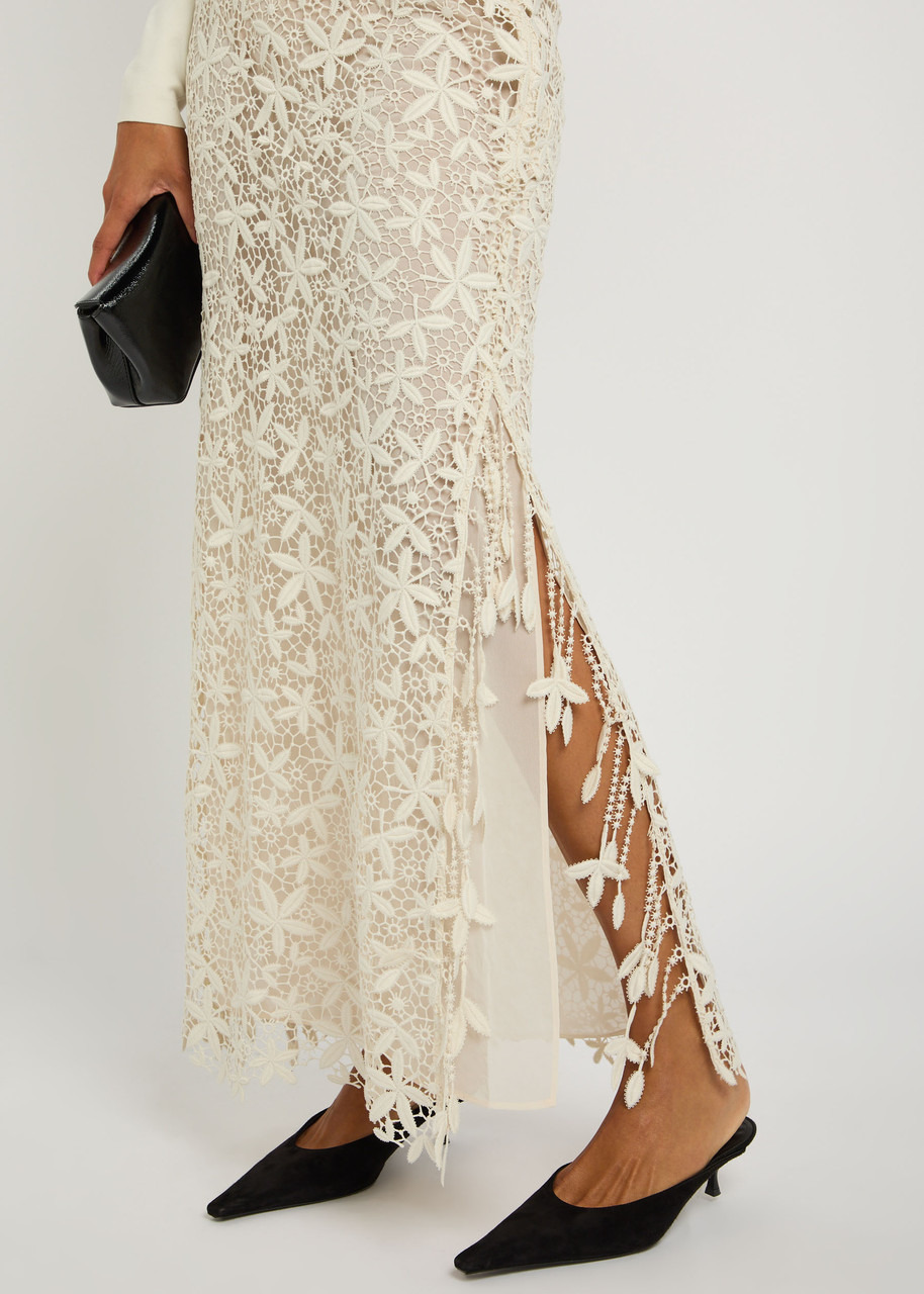 Toteme Floral Guipure Lace Maxi Skirt - 5