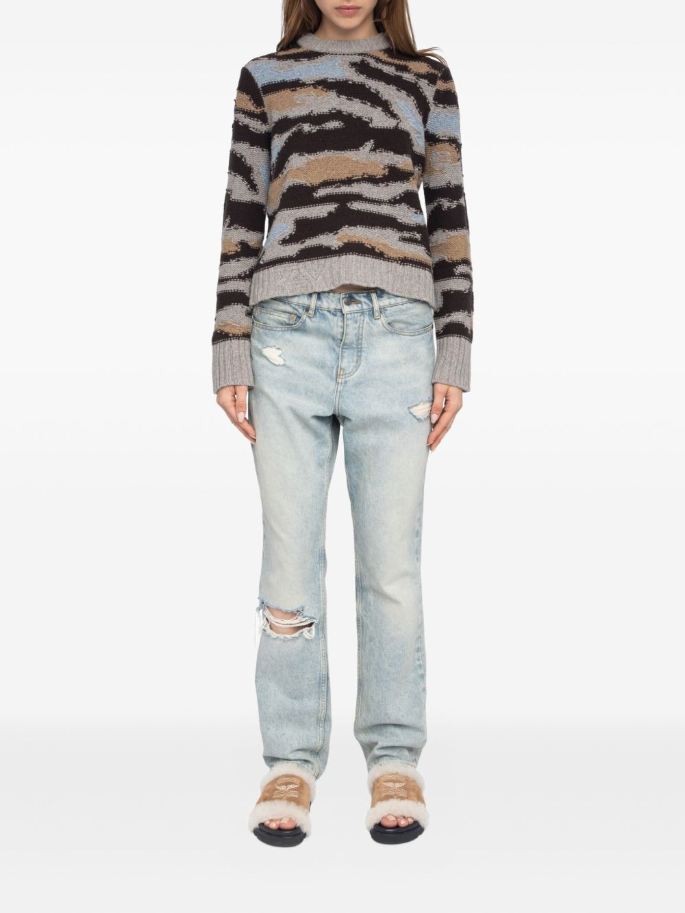 Malty patterned crew-neck sweater - 2