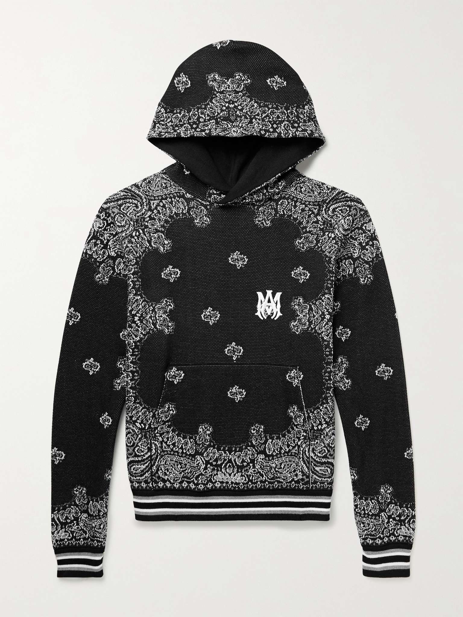 AMIRI Bandana Jacquard Cotton and Cashmere Blend Hoodie REVERSIBLE