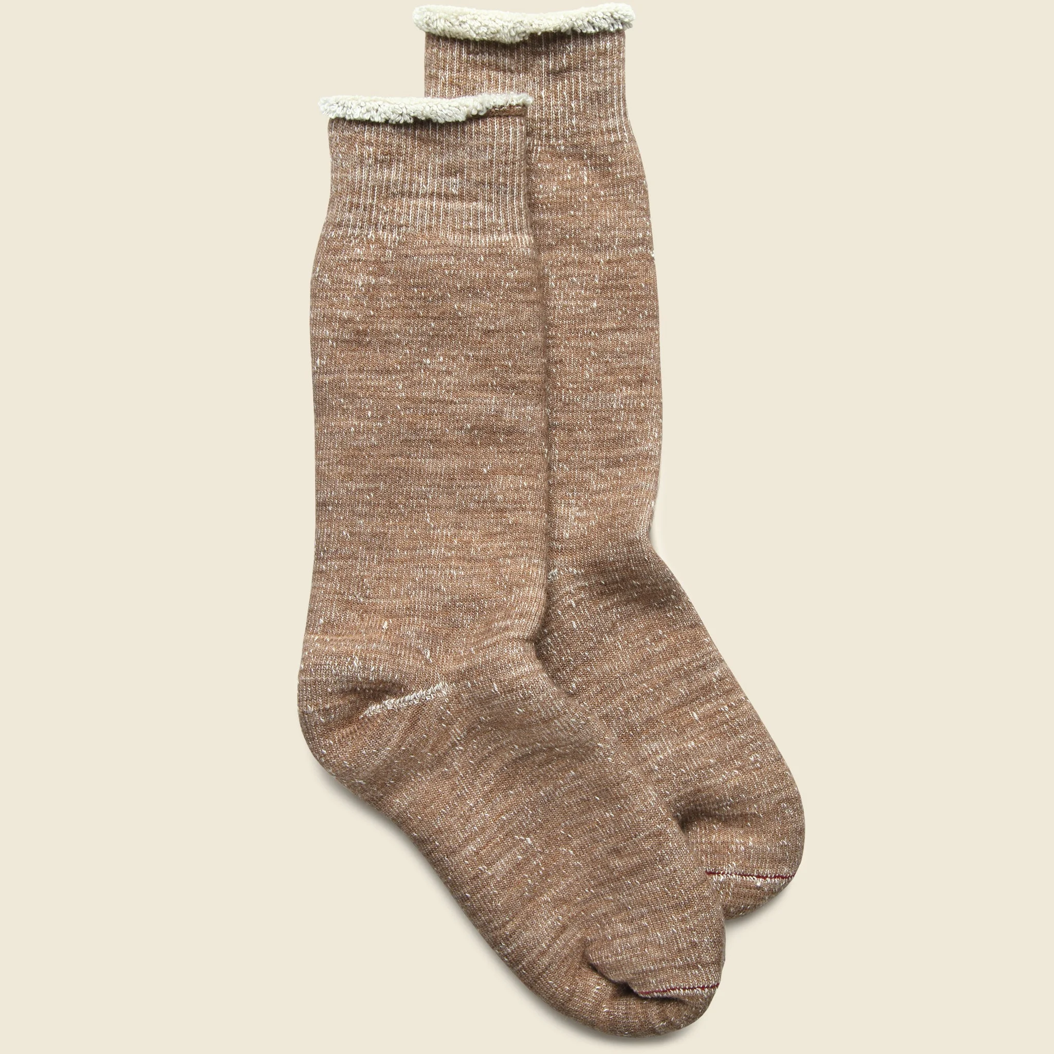 Merino Wool Double Face Crew Sock - Camel - 1