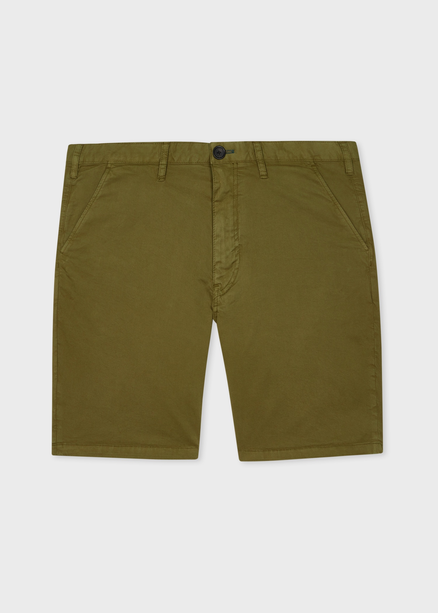 Light Khaki Stretch Pima-Cotton Shorts - 1