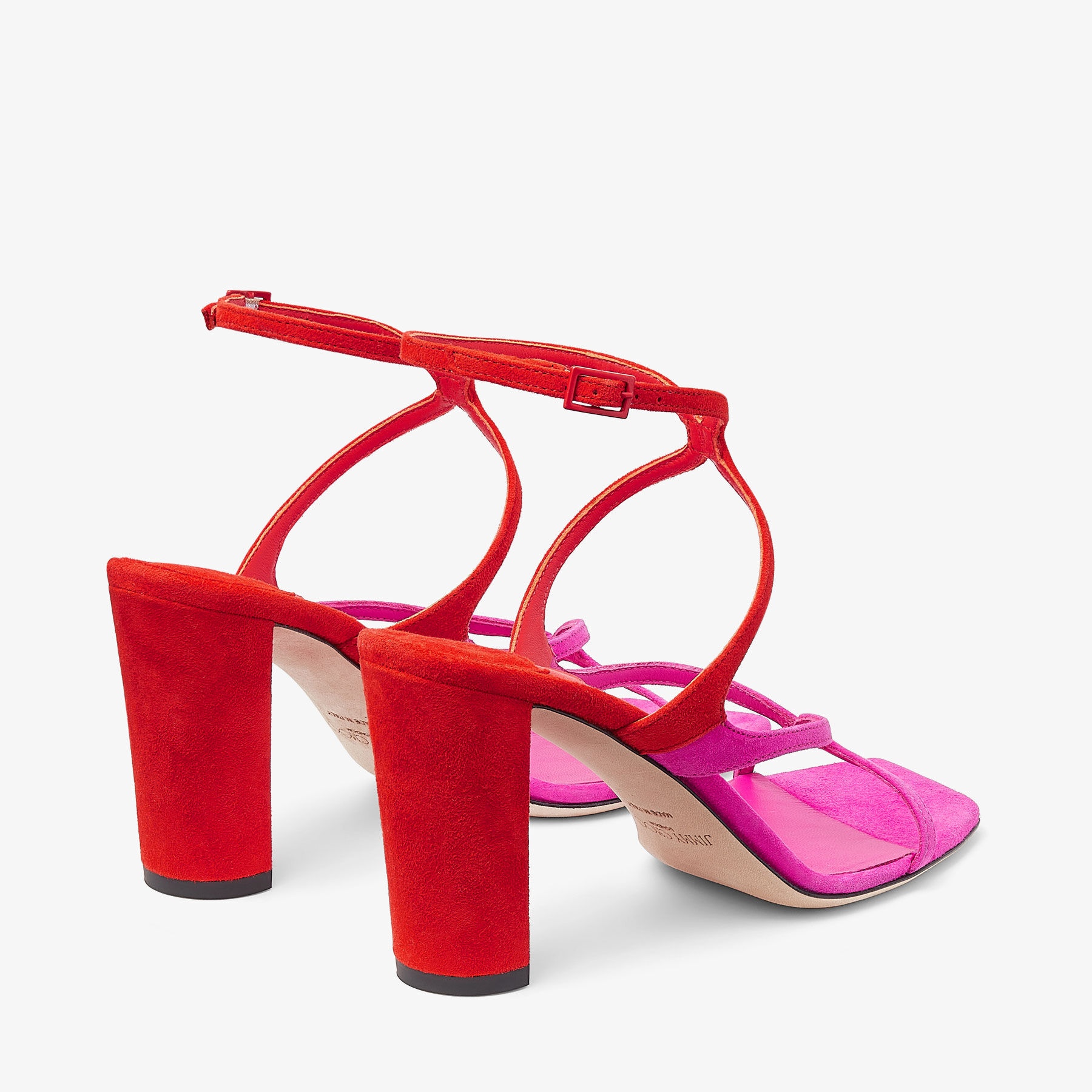 Azie 85
Fuchsia and Paprika Patchwork Suede Sandals - 5