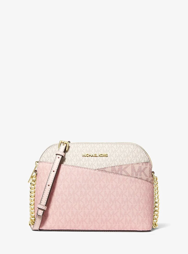 Jet Set Travel Medium Color-Block Signature Logo Crossbody Bag - 1