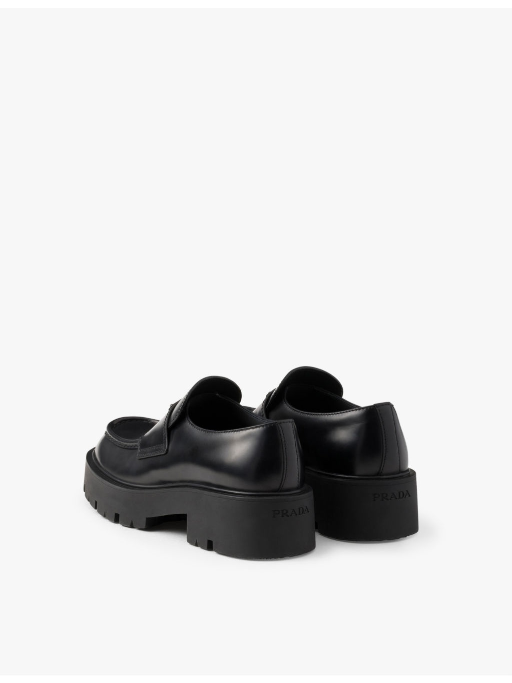 Brand-plaque brushed leather loafers - 4
