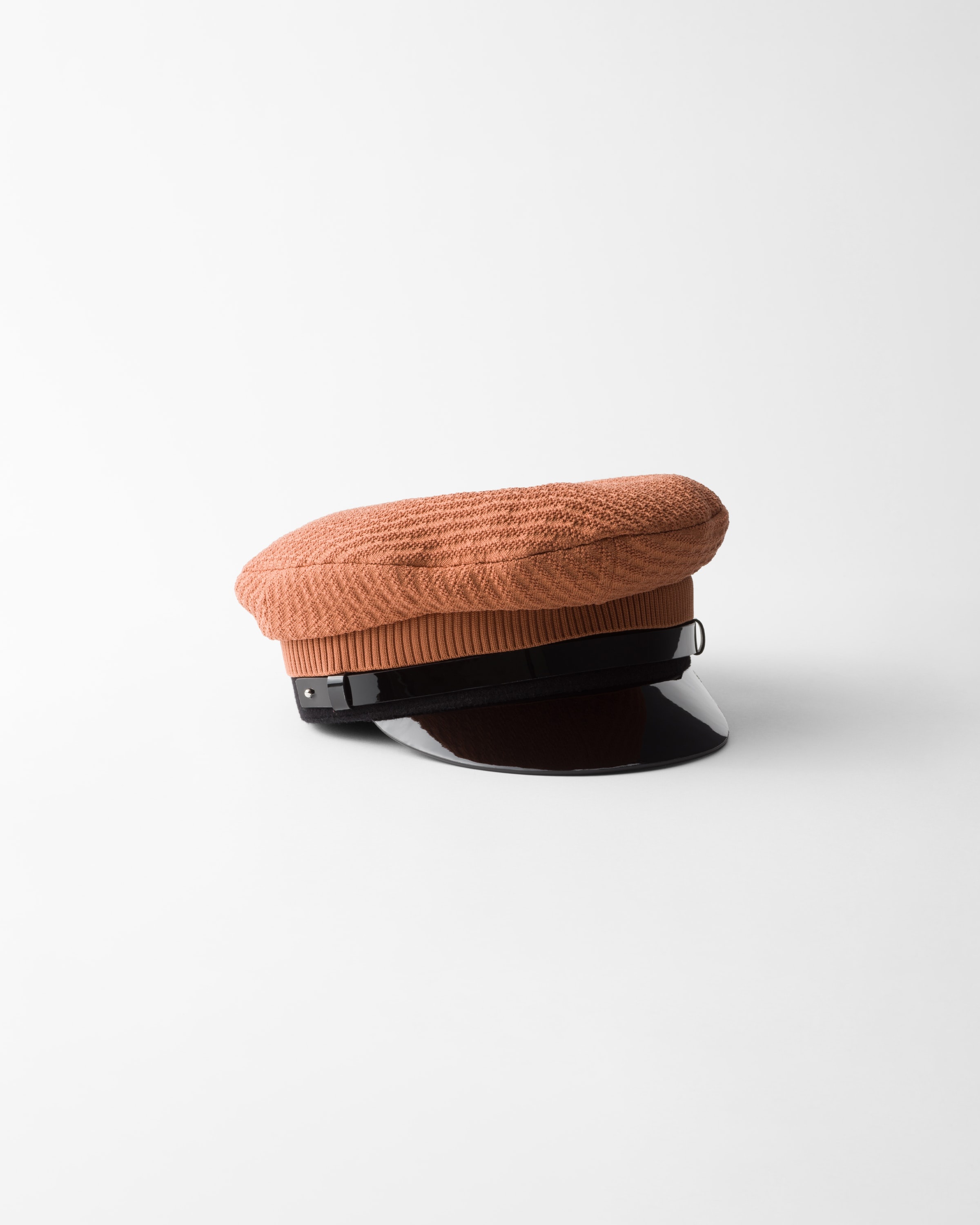 Knit and patent leather cap - 1