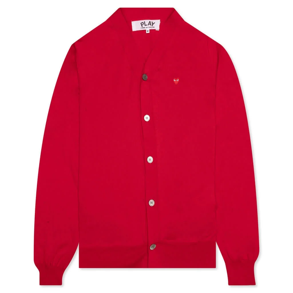 LITTLE RED HEART CARDIGAN - RED - 1