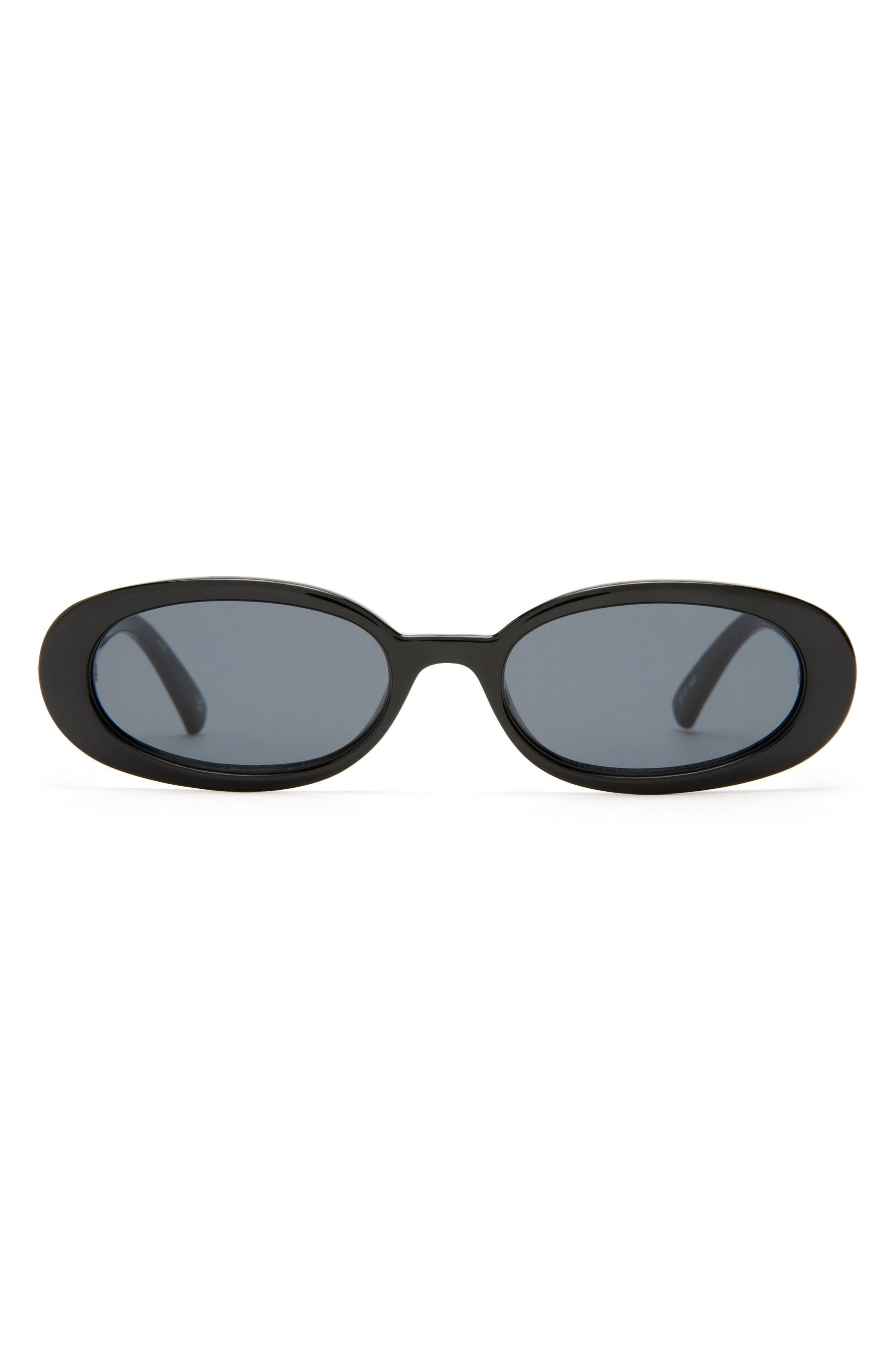 Le Specs Outta Love 51mm Oval Sunglasses in Black /Smoke Mono at Nordstrom - 1
