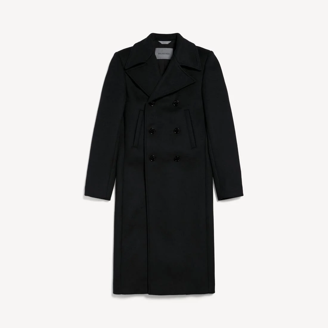 Men's Long Double-faced Coat in Black - 1