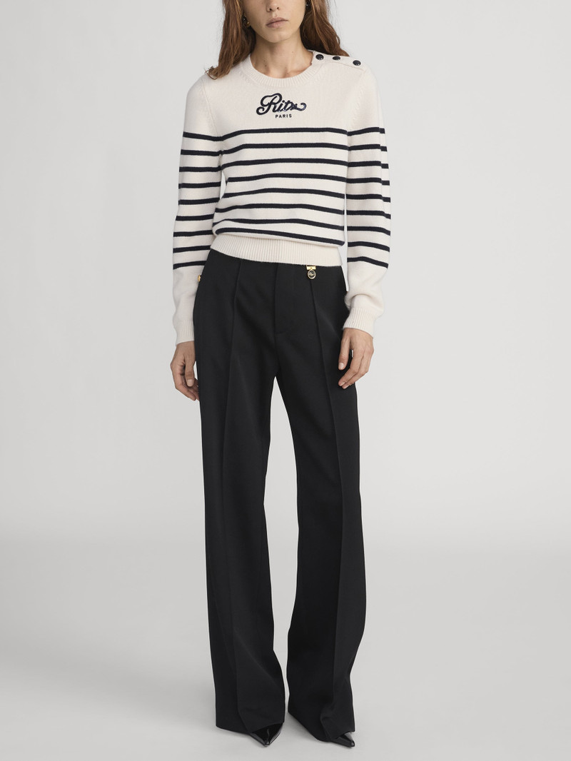 FRAME Ritz Sequined Striped Sweater outlook