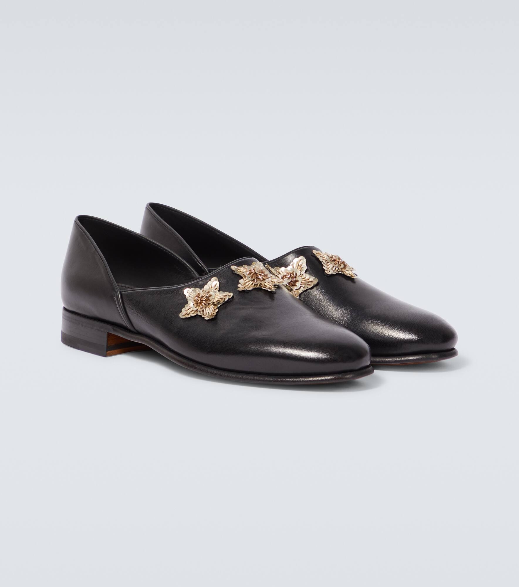 Bullion Star embellished leather loafers - 5