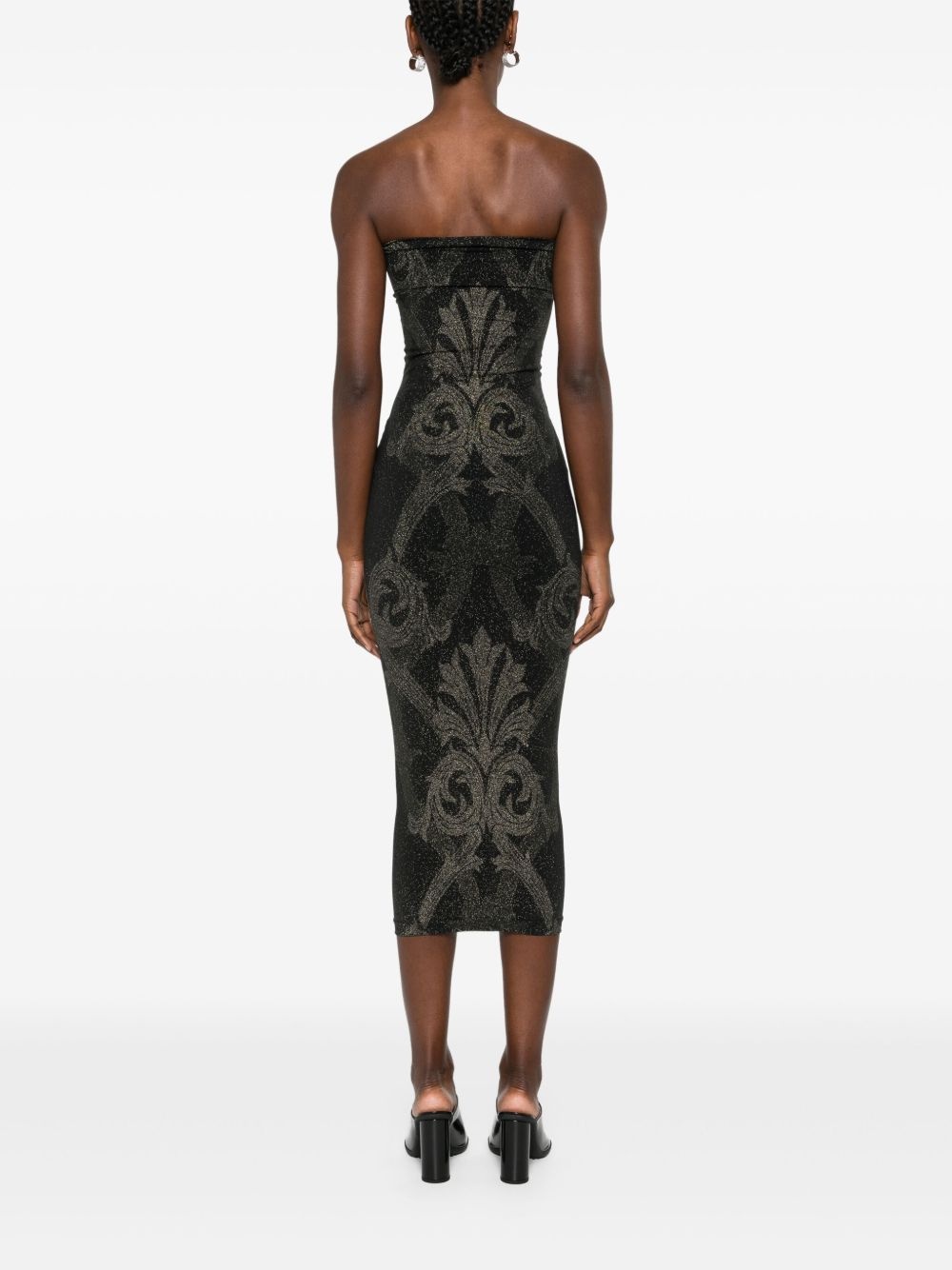 x ETRO baroque-jacquard metallic midi dress - 4