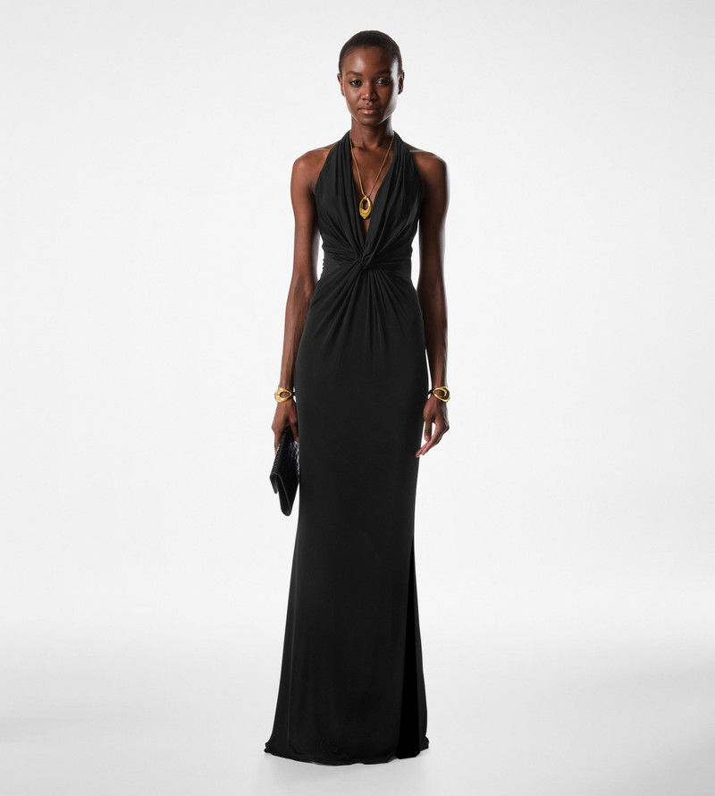 TOM FORD KNITTED STRETCH JERSEY CRISS-CROSS EVENING DRESS outlook