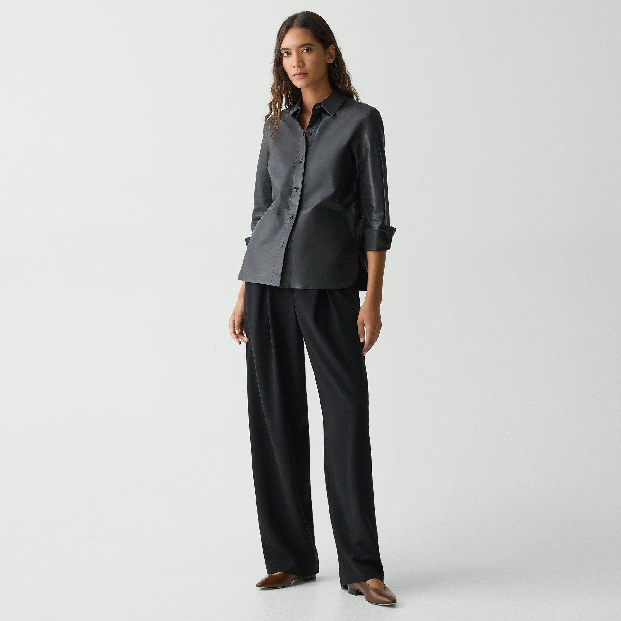 Classic Menswear Shirt in Leather - 5