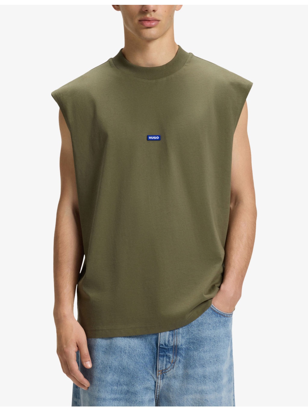 Logo-Embroidered Relaxed-Fit Sleeveless Cotton T-Shirt - 3