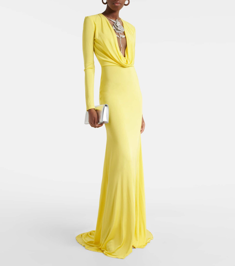 David Koma Embellished jersey gown outlook