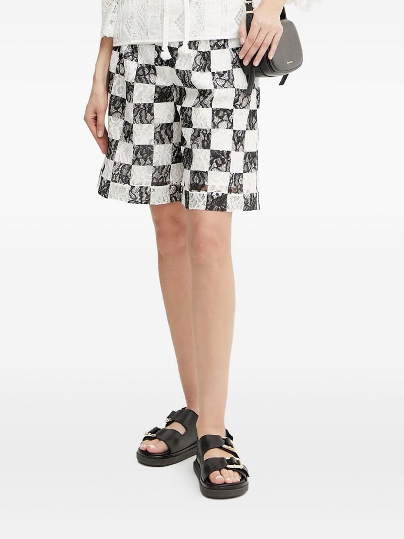 checkerboard lace shorts 1